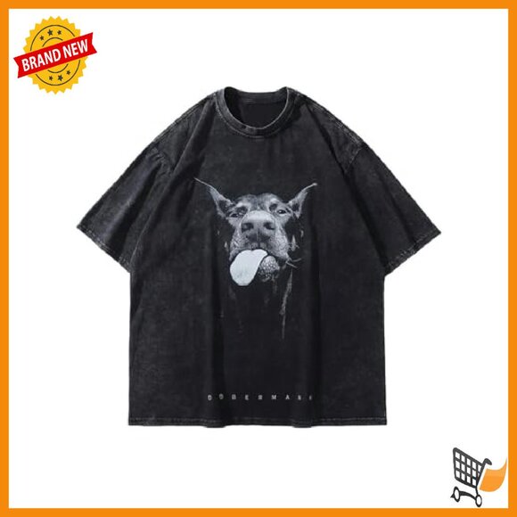 Unisex Oversized Cotton Graphic Tee Vintage Streetwear Casual T-Shirt - Picture 2 of 7